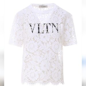 VLTN White Lace T Shirt